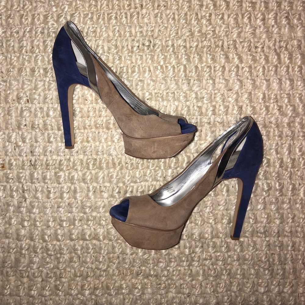 Two Tone, blue/nude, Calvin Klein Heel.